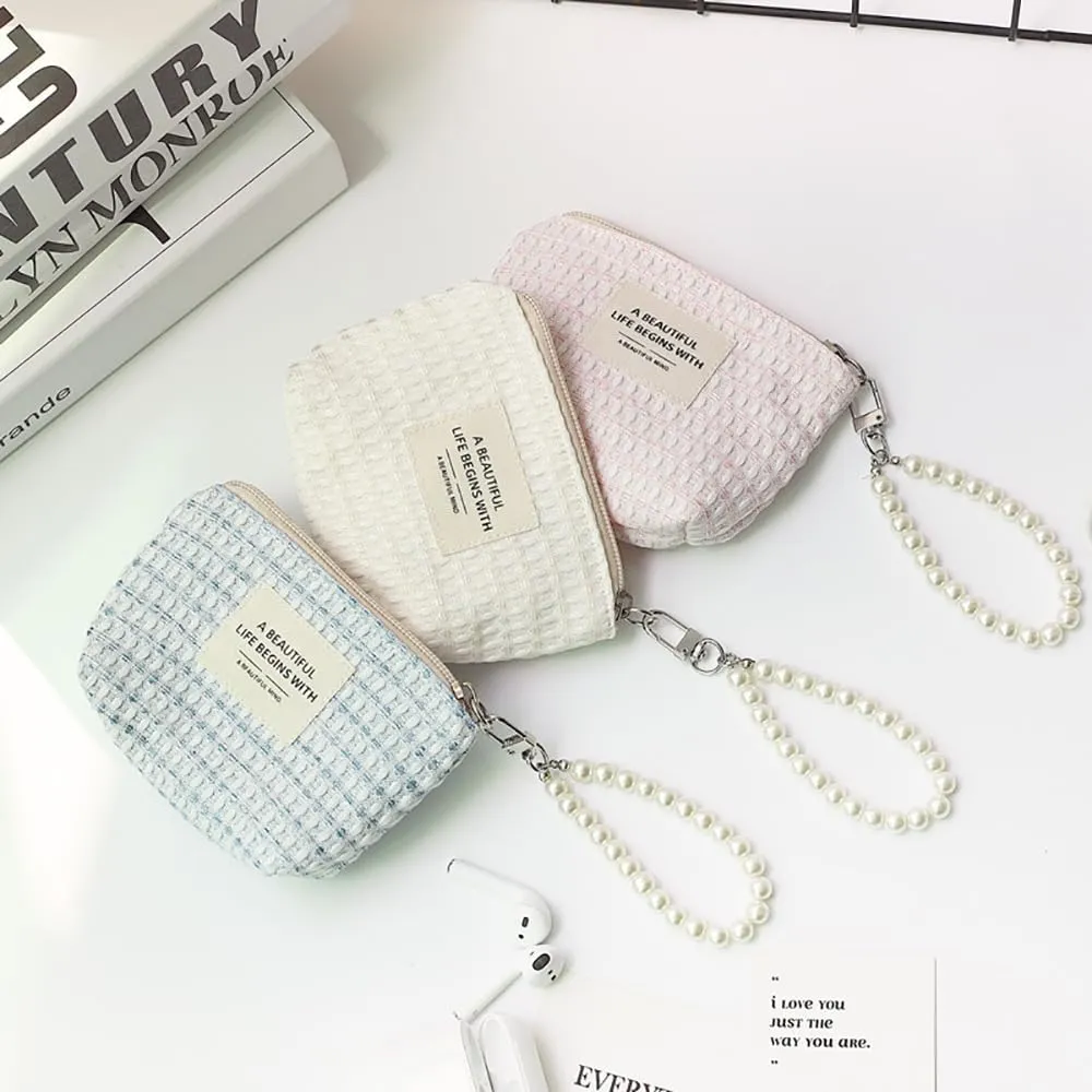 MINI Makeup Bag,Cosmetic bag Lipstick bag Travel Portable Zipper Make up Pouch coin purse for Women (blue)