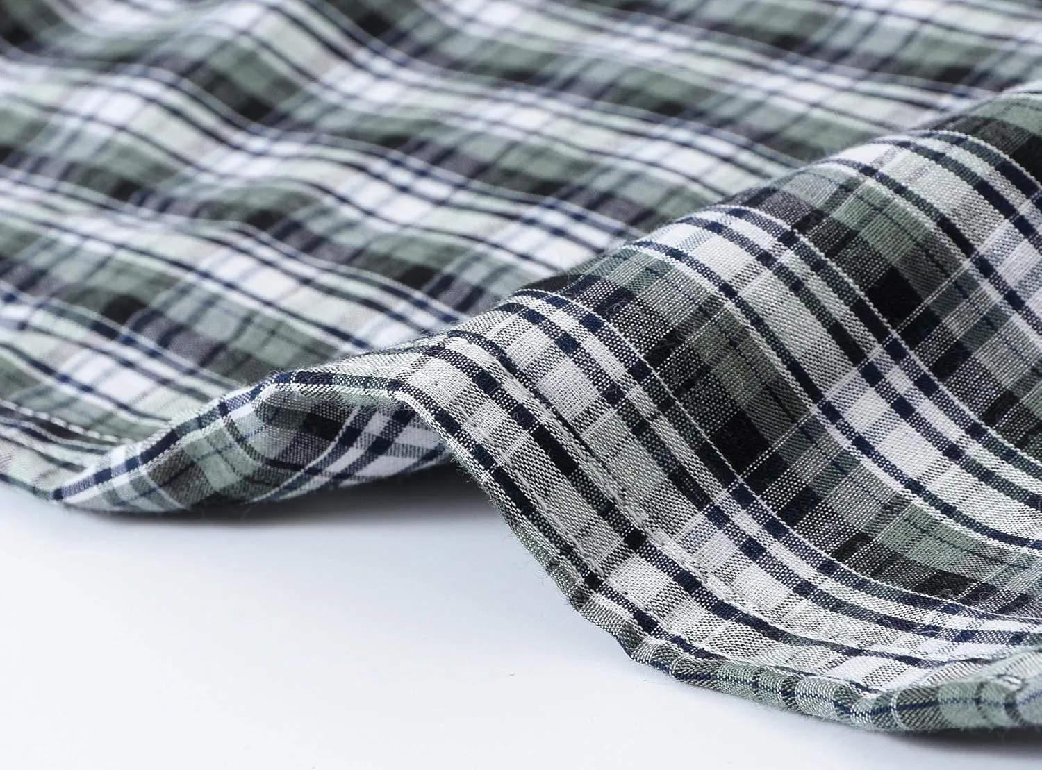 MoFiz Men's Sleepwear Shorts Pajama Bottom Lounge Short Plaid Button Open Fly 3Pack