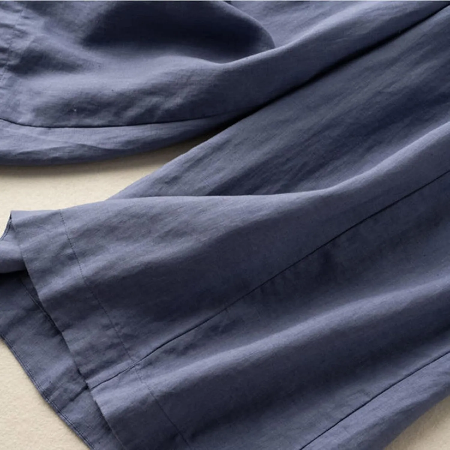 NATHGAM Plus Size Pants for Women Loose Wide Leg Athletic Pants Comfy Linen High Waist Flowy Palazzo Trousers with Pockets