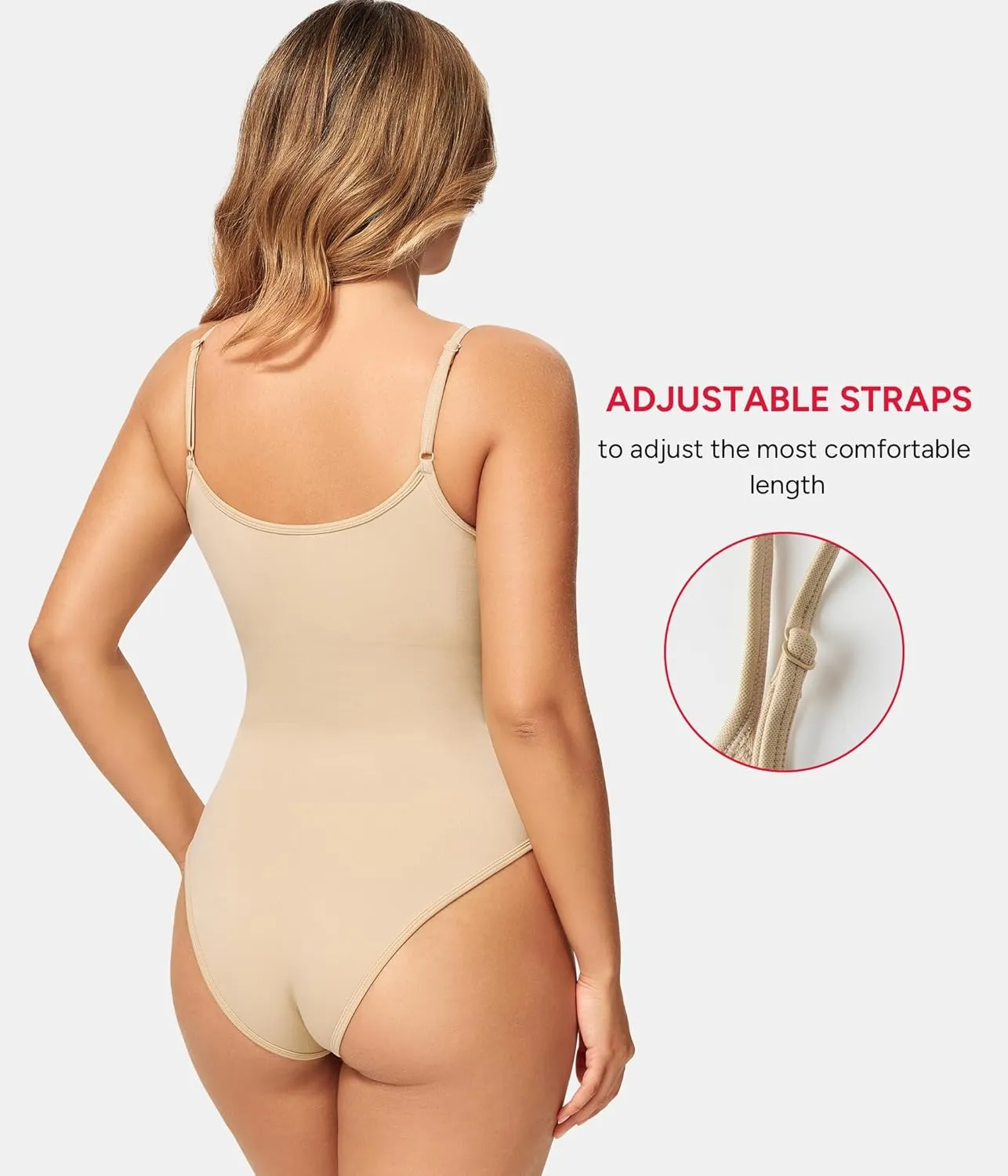 Nebility Bodysuits for Women Tummy Control Body Suits Seamless Shapewear V Neck Body Shaper