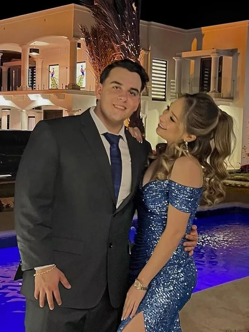 Off Shoulder Sequin Prom Dress for Women Mermaid Long Sparkly Bridesmaid Dresses Slit Formal Gown MAOF010