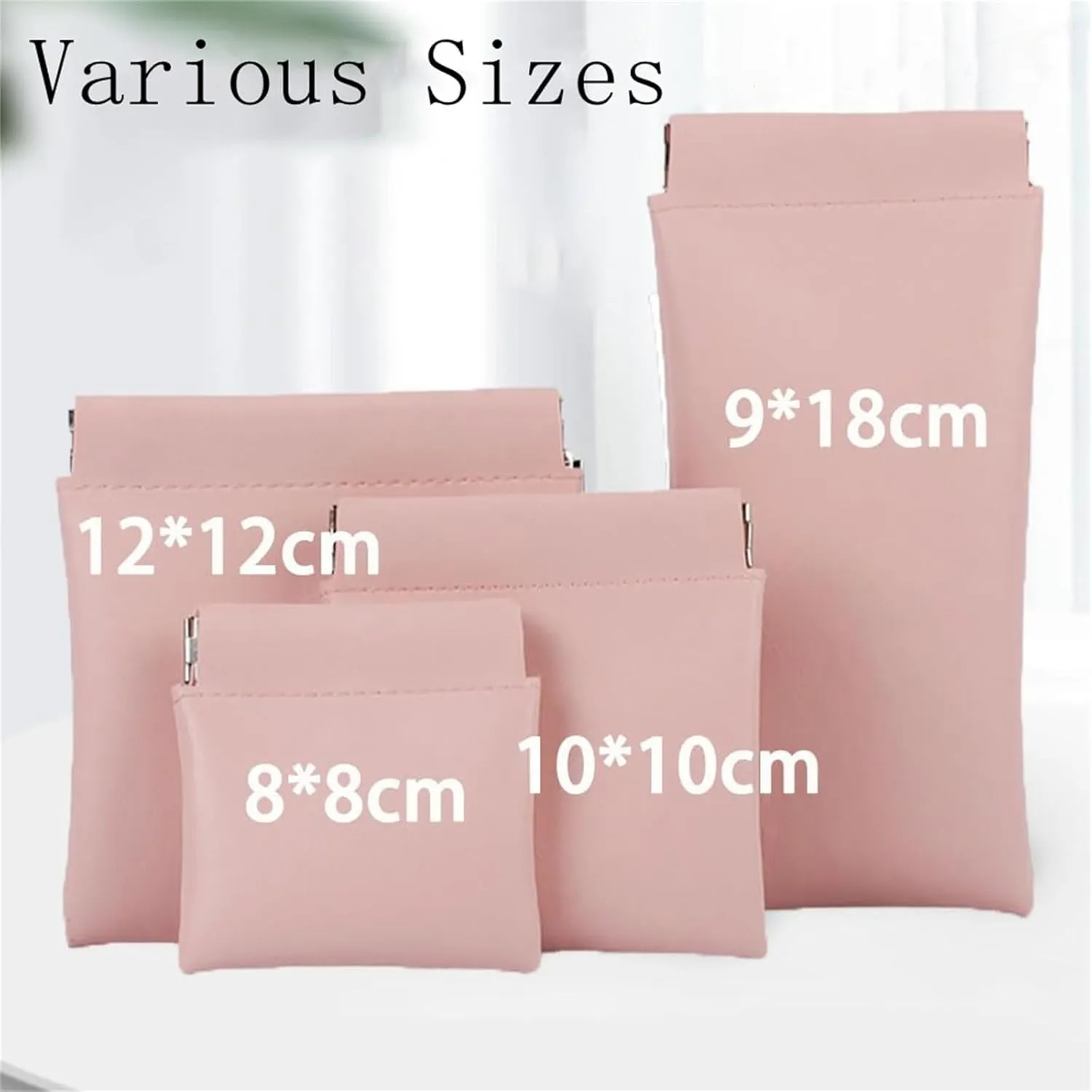 Onavee - 4 PCS Onavee Organizer Pouch, Onavee Purse Organizer, Pouchic - Personalized Snap Closure Leather Organizer Pouch (Beige)