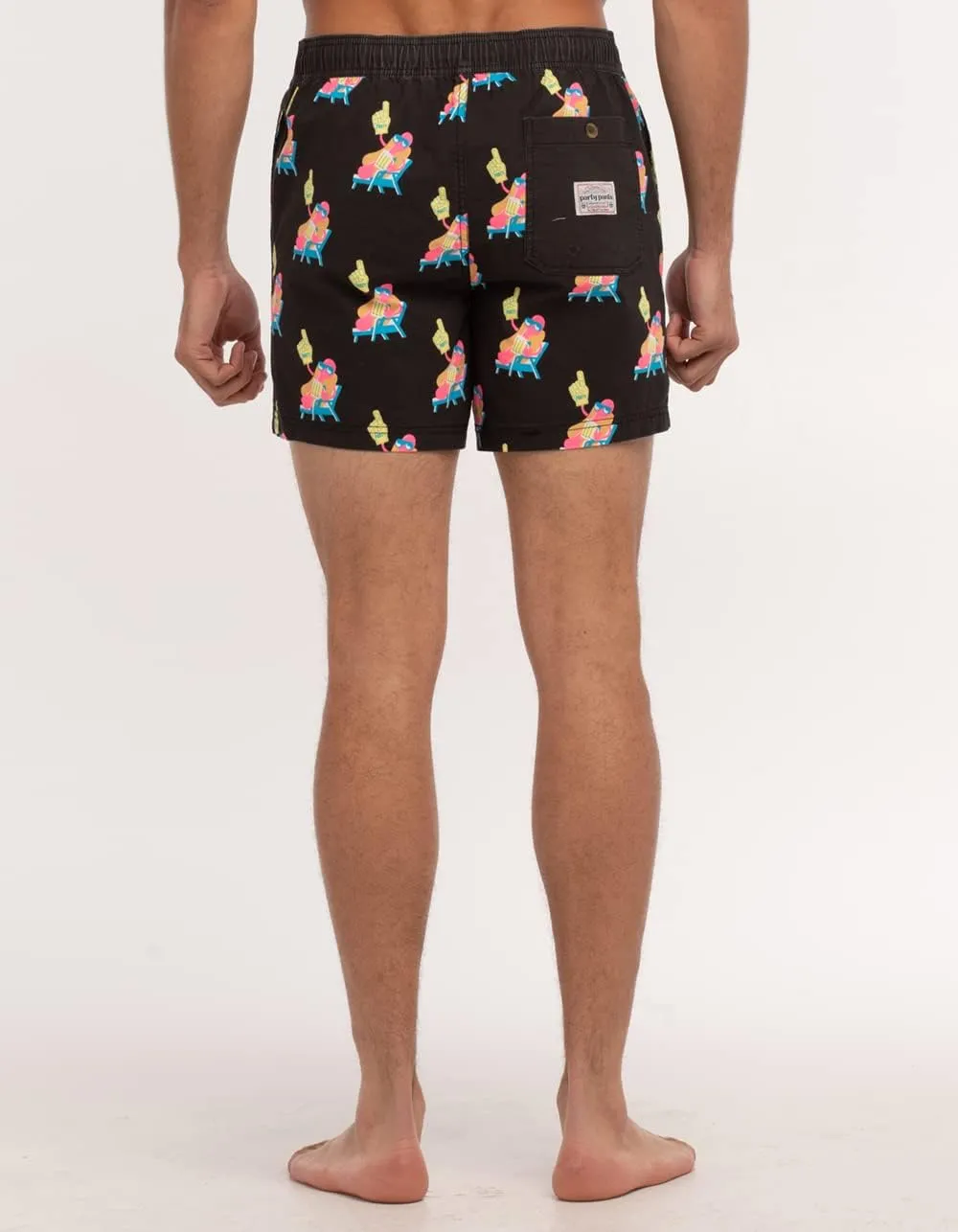 Party Pants USA Mens Swim Trunks, Characters, Stretch Swimming Board Shorts, 5.5 Inseam
