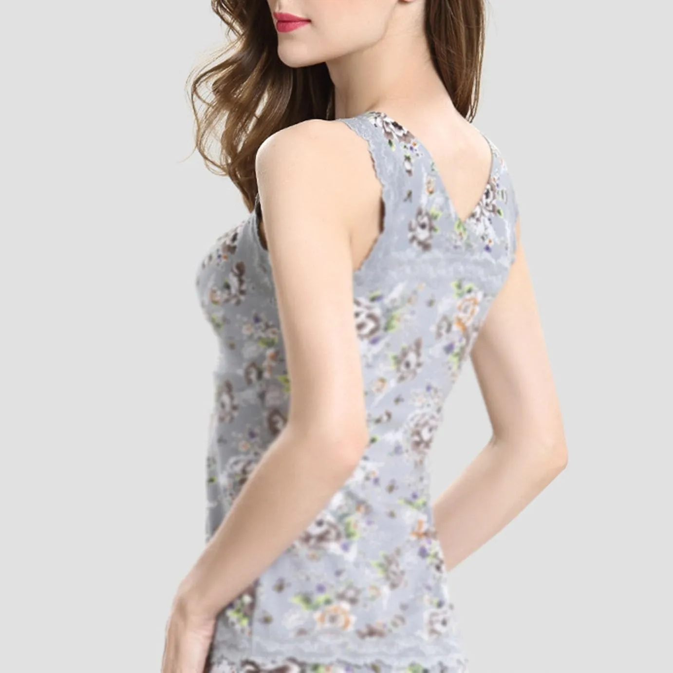 Printed Camisole Tank Tops with Chest Pad Bra for Women Sleeveless Shapewear Wireless Casual Yoga Sports Vest Shirt