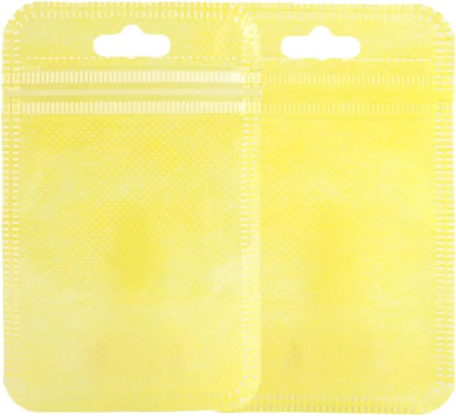 QQ Studio 100 Pieces Clear and Non-Woven Flat Accessories Storage Bags for Art & Craft; Jewelry Making with Reclosable Zipper and Hang Hole (Green)