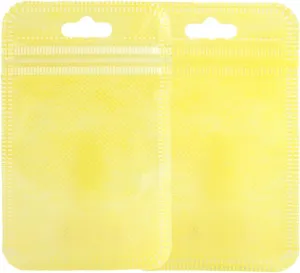 QQ Studio 100 Pieces Clear and Non-Woven Flat Accessories Storage Bags for Art & Craft; Jewelry Making with Reclosable Zipper and Hang Hole (Green)