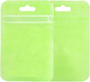 QQ Studio 100 Pieces Clear and Non-Woven Flat Accessories Storage Bags for Art & Craft; Jewelry Making with Reclosable Zipper and Hang Hole (Yellow)