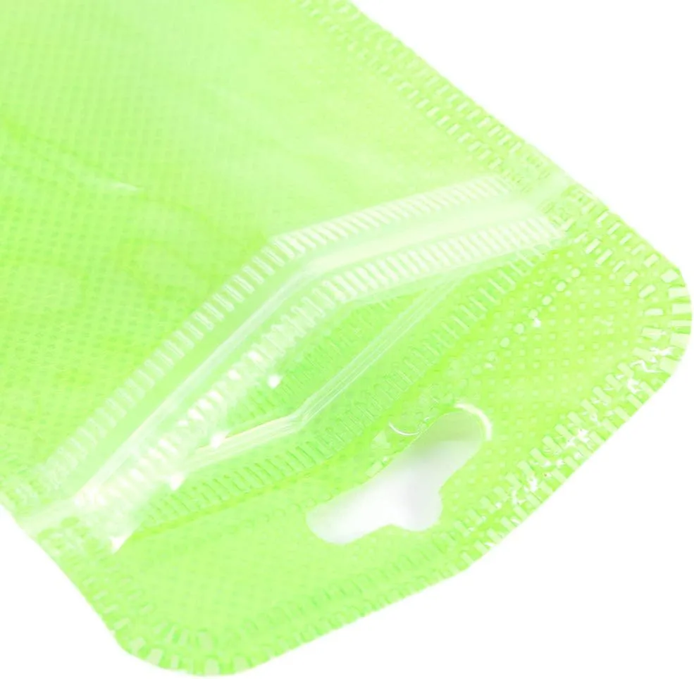 QQ Studio 100 Pieces Clear and Non-Woven Flat Accessories Storage Bags for Art & Craft; Jewelry Making with Reclosable Zipper and Hang Hole (Yellow)