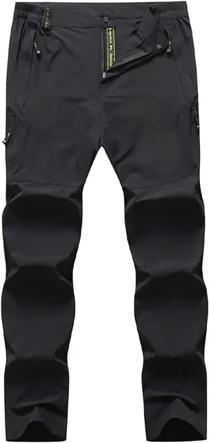 Quick Dry Hiking Cargo Pants Men's Outdoor Casual Workout Strech Breathable Pant with Multi-Pocket (No Belt)