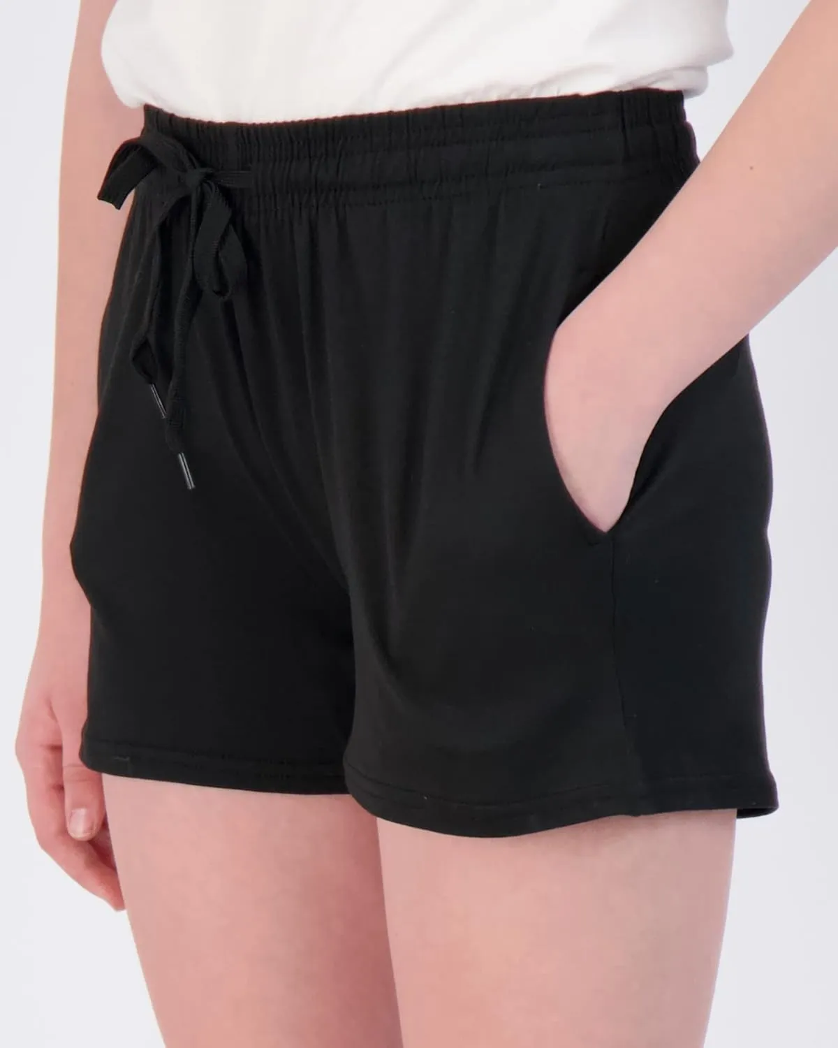 Real Essentials 3 Pack: Girl's Lounge Soft Comfy Shorts with Drawstring - Yoga Athletic Sweat Shorts with Pockets