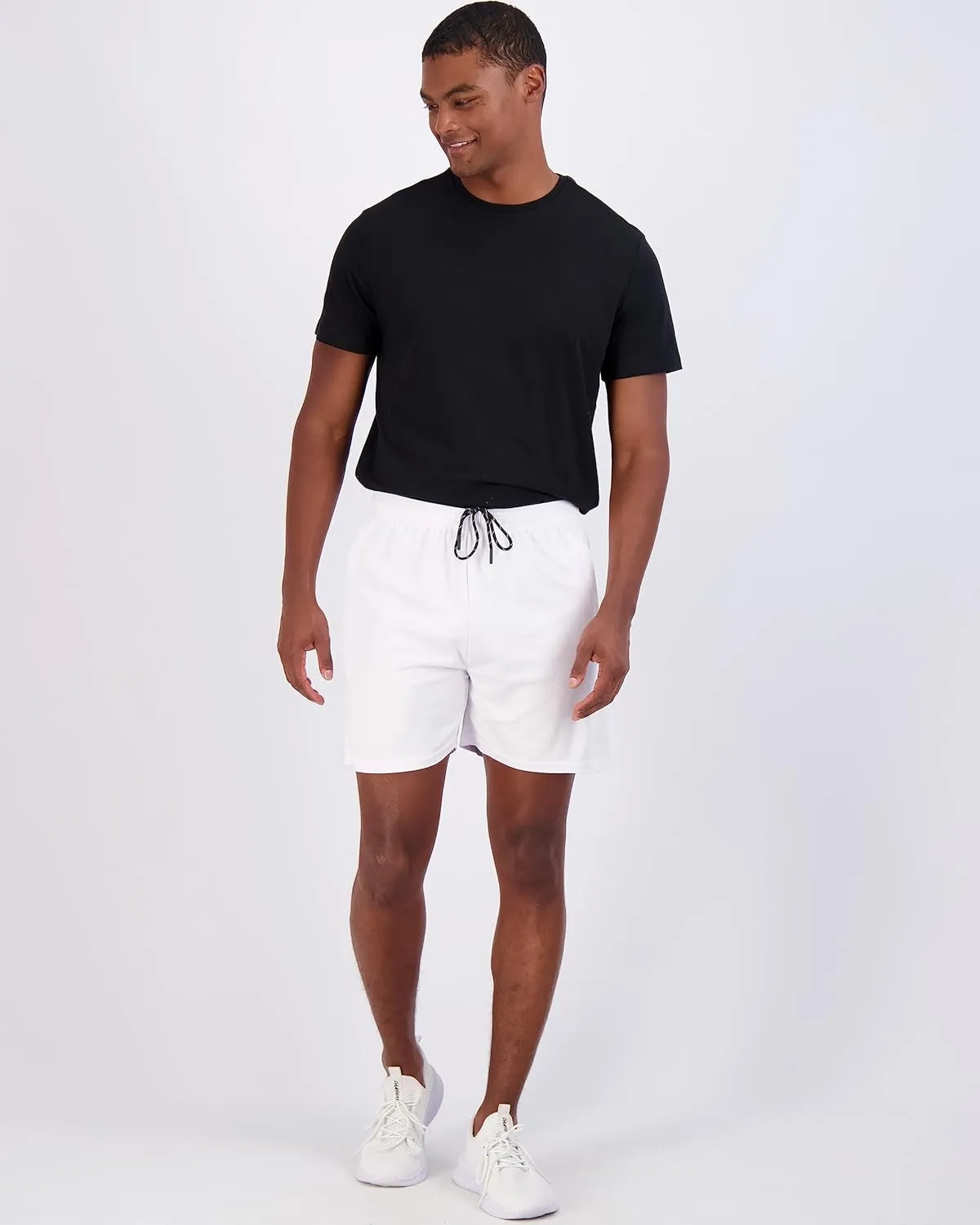 Real Essentials 4 Pack: Men's 5" Mesh Quick-Dry Athletic Running Gym Shorts with Zipper Pockets (Available in Big & Tall)
