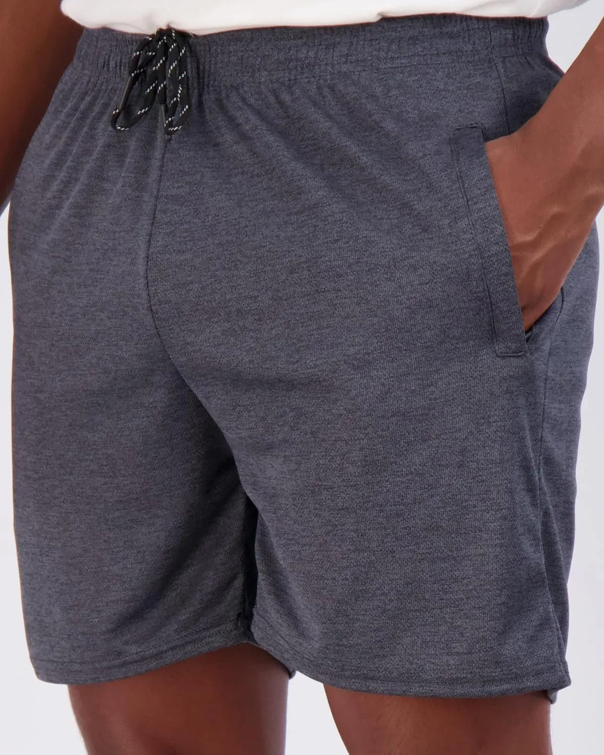 Real Essentials 4 Pack: Men's 5" Mesh Quick-Dry Athletic Running Gym Shorts with Zipper Pockets (Available in Big & Tall)