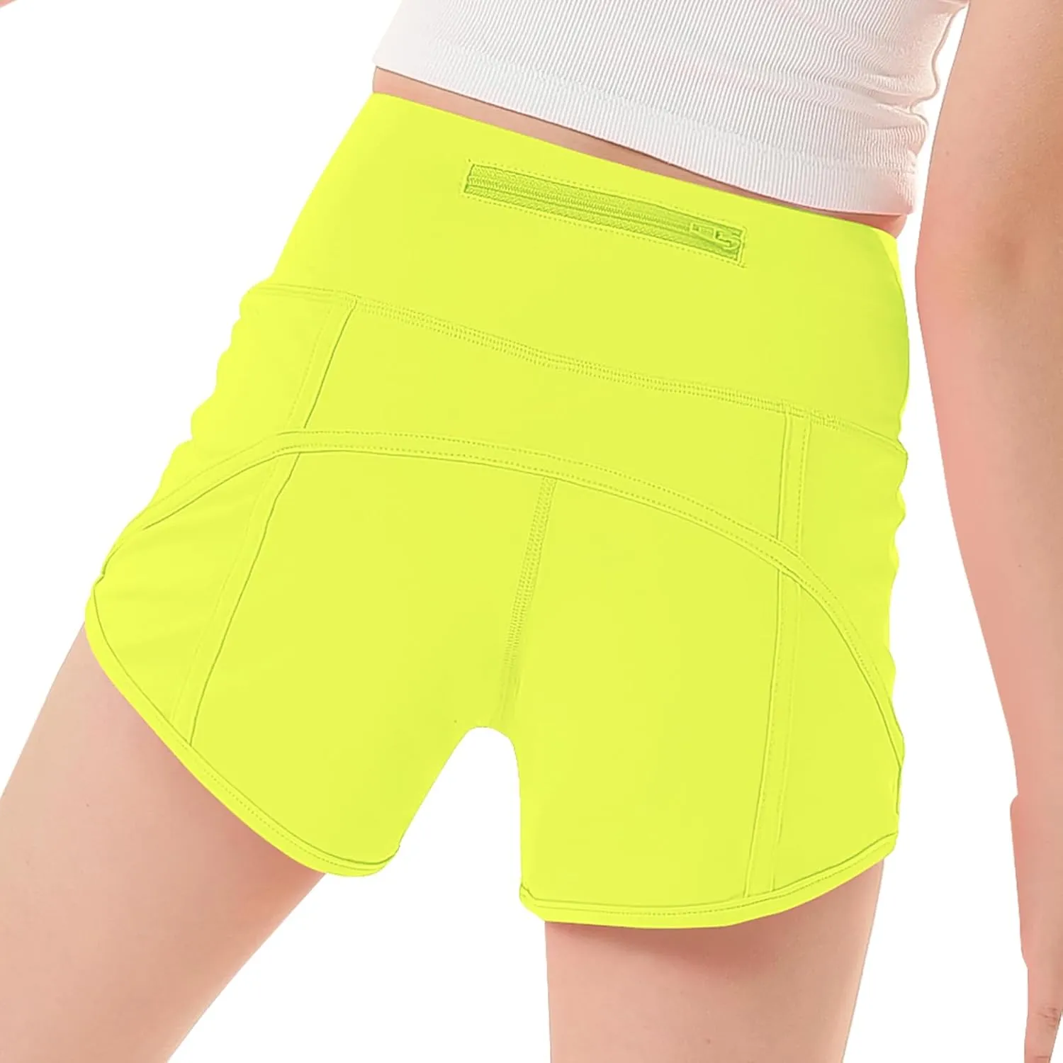 RISSCAN Girls Athletic Running Shorts Teen Girls with Back Zip Pocket Workout Quick Dry Lightweight Active Short for Kids