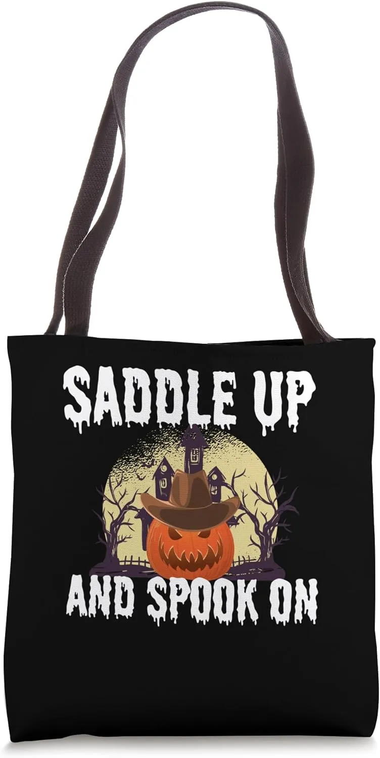 Saddle Up And Spook On Rodeo Wild West Country Tote Bag