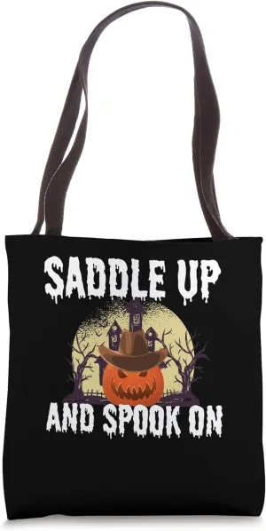 Saddle Up And Spook On Rodeo Wild West Country Tote Bag