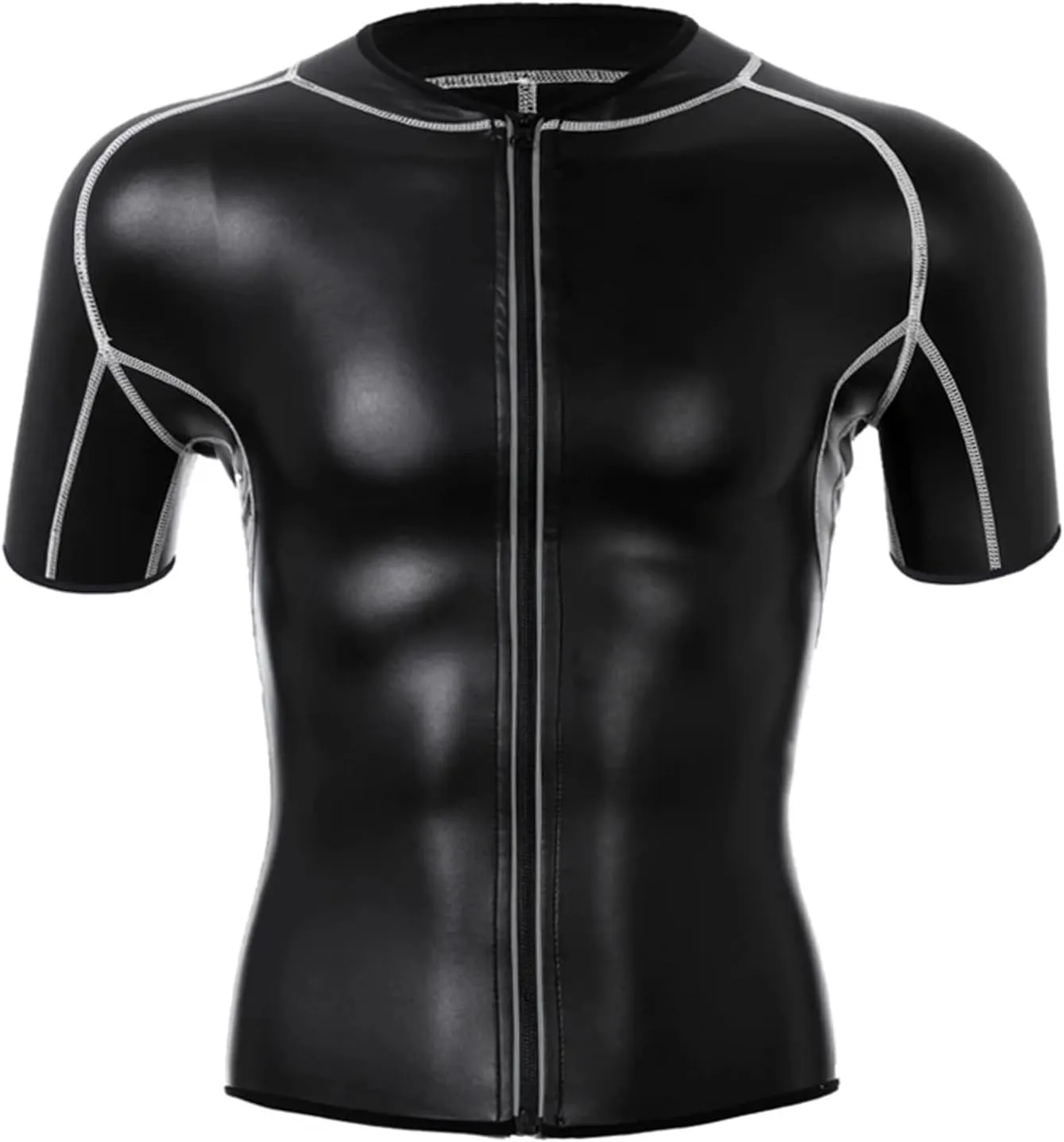 Shape Shirt T-Shirt Long Sleeve Tops Slimming Shirt Body Shaper Waist Trainer Splicing Leather Jackets