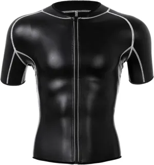 Shape Shirt T-Shirt Long Sleeve Tops Slimming Shirt Body Shaper Waist Trainer Splicing Leather Jackets