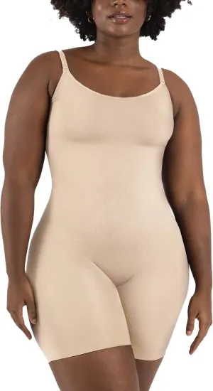 SHAPERMINT Mid Thigh Shapewear Bodysuit, Body Suits for Womens, Bodysuits for Women Tummy Control Shapewear