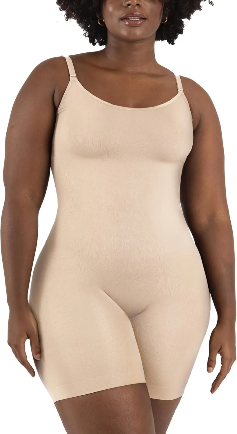 SHAPERMINT Mid Thigh Shapewear Bodysuit, Body Suits for Womens, Bodysuits for Women Tummy Control Shapewear