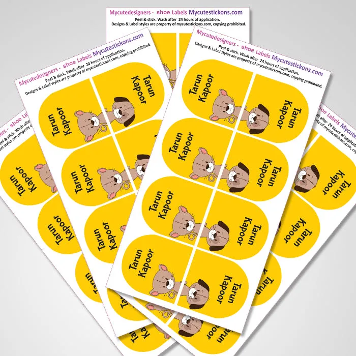 Shoe Labels Pack - Animals -  12 Pairs