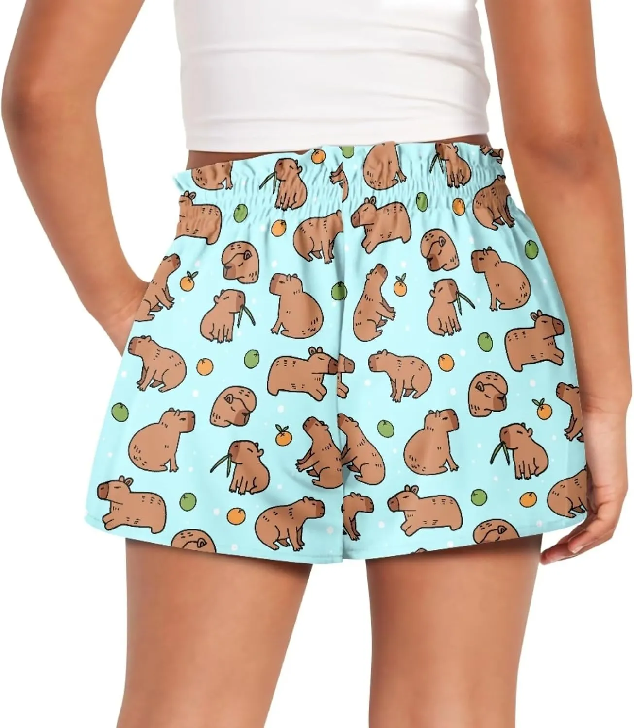 Shorts for Girls 1-16 Years Old Kids Clothes High Waist Athletic with Pockets
