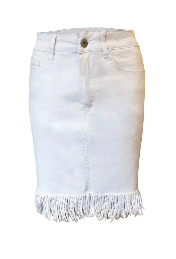 Skirt With Fray Hem