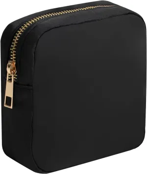 Small Makeup Bag Pouch for Purse Mini Travel Cosmetic Pouch Bag Women Coins Purse Lipstick Jewelry Bag with Zipper Pocket(Black,S)