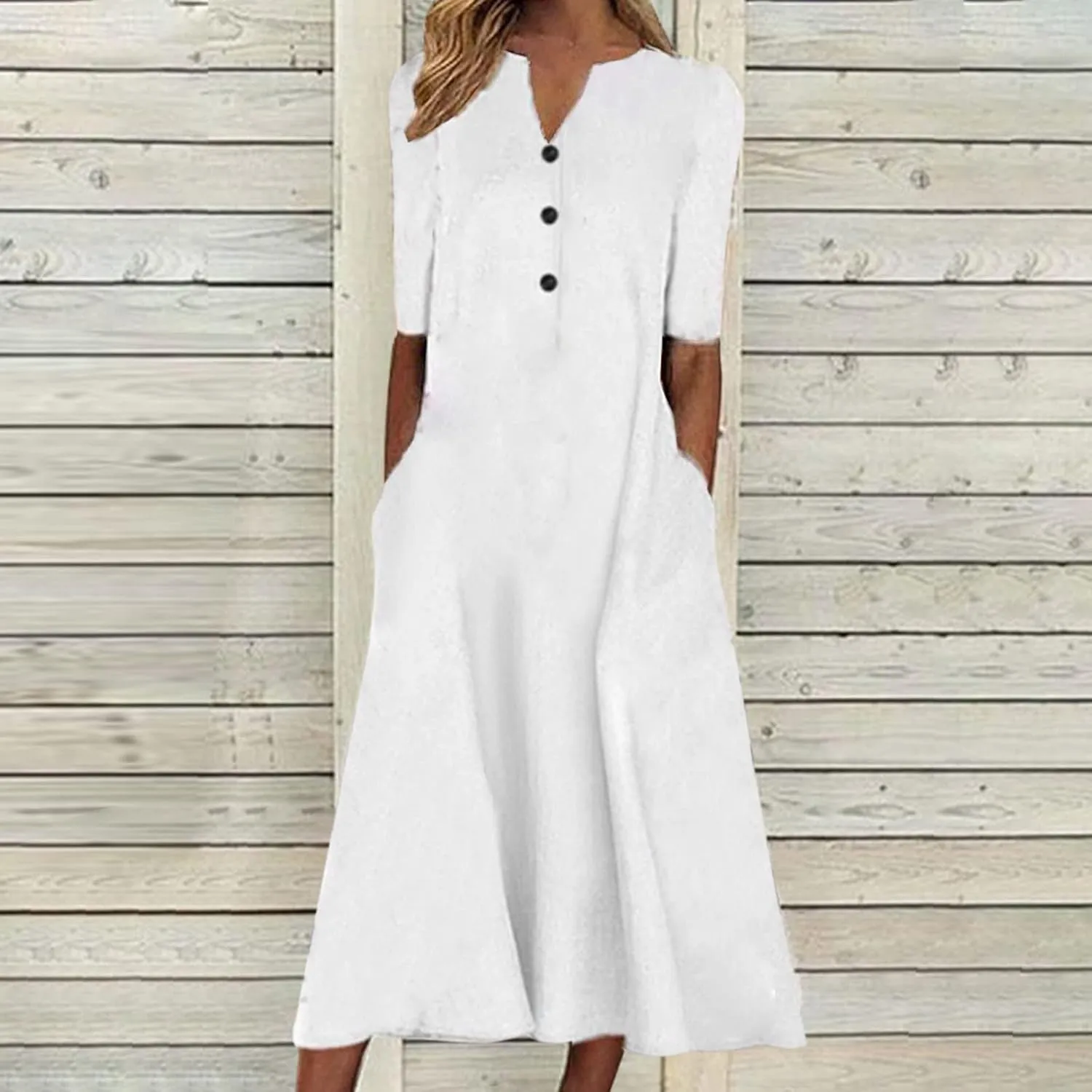 SMIDOW Summer Maxi Dresses for Women 2023 Casual Beach Tshirt Long Dress Printed Short Sleeve v Neck Flowy Sundress