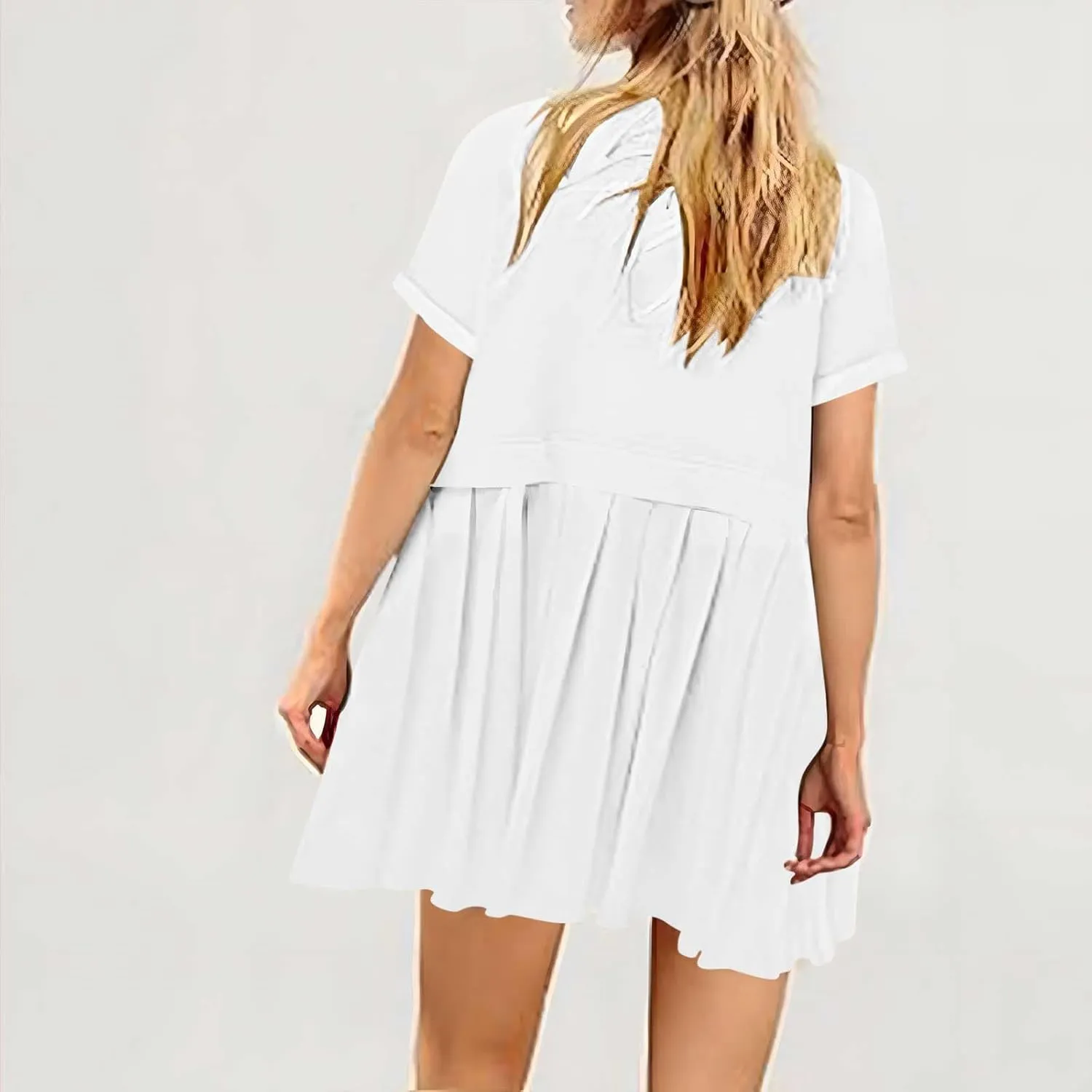 Summer Dresses for Women Oversized Sweatshirts Dress Mini Boho Tennis Dress Ruffle Babydoll Dresses 2024, Small