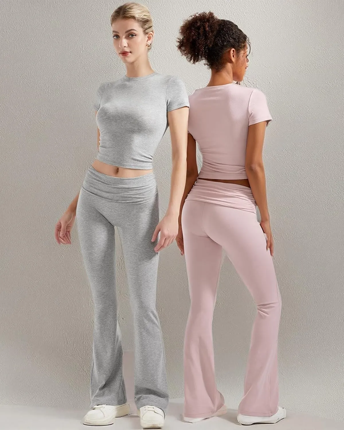 SUUKSESS Women 2 Piece Lounge Sets Going Out Y2K Foldover Pants Matching Pajamas