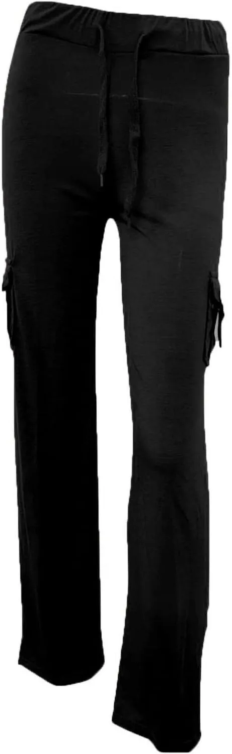 Sweatpants Women Workout Leggings Stretch High Waist Casual Cargo Pants Button Pockets Yoga Gym Loose Fit Trousers