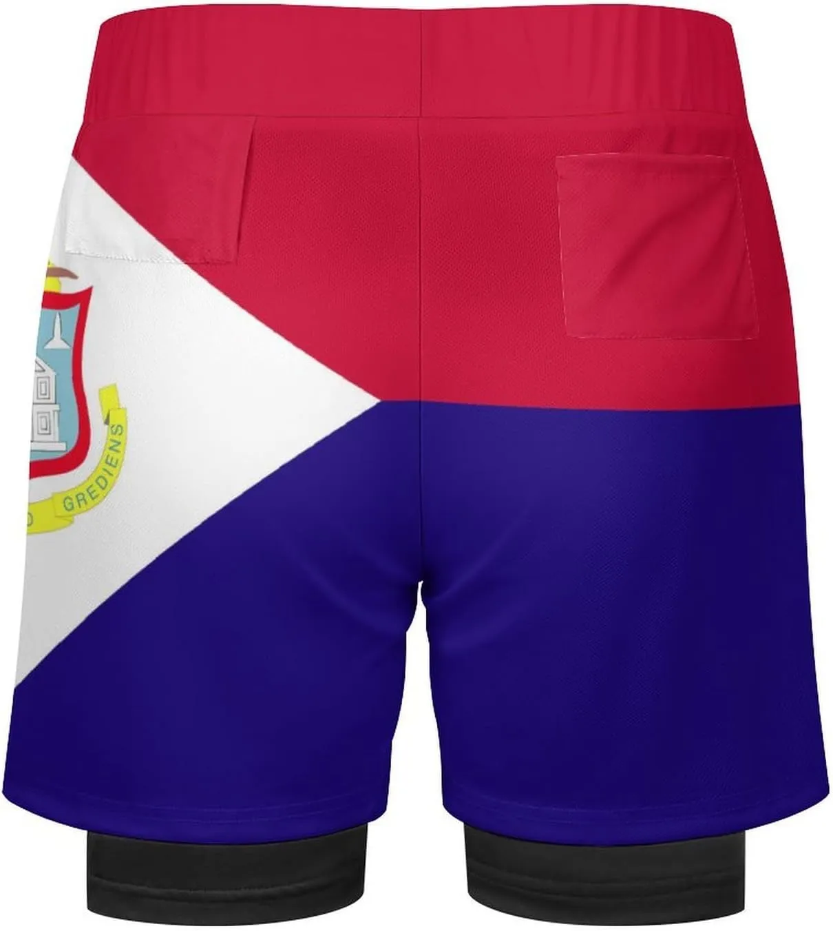 TAIZIYEAH Men's Sports Beach Pants Saint Martinn Flag Swim Trunks Walk Short Fashion Quick Dry Beach Shorts XL
