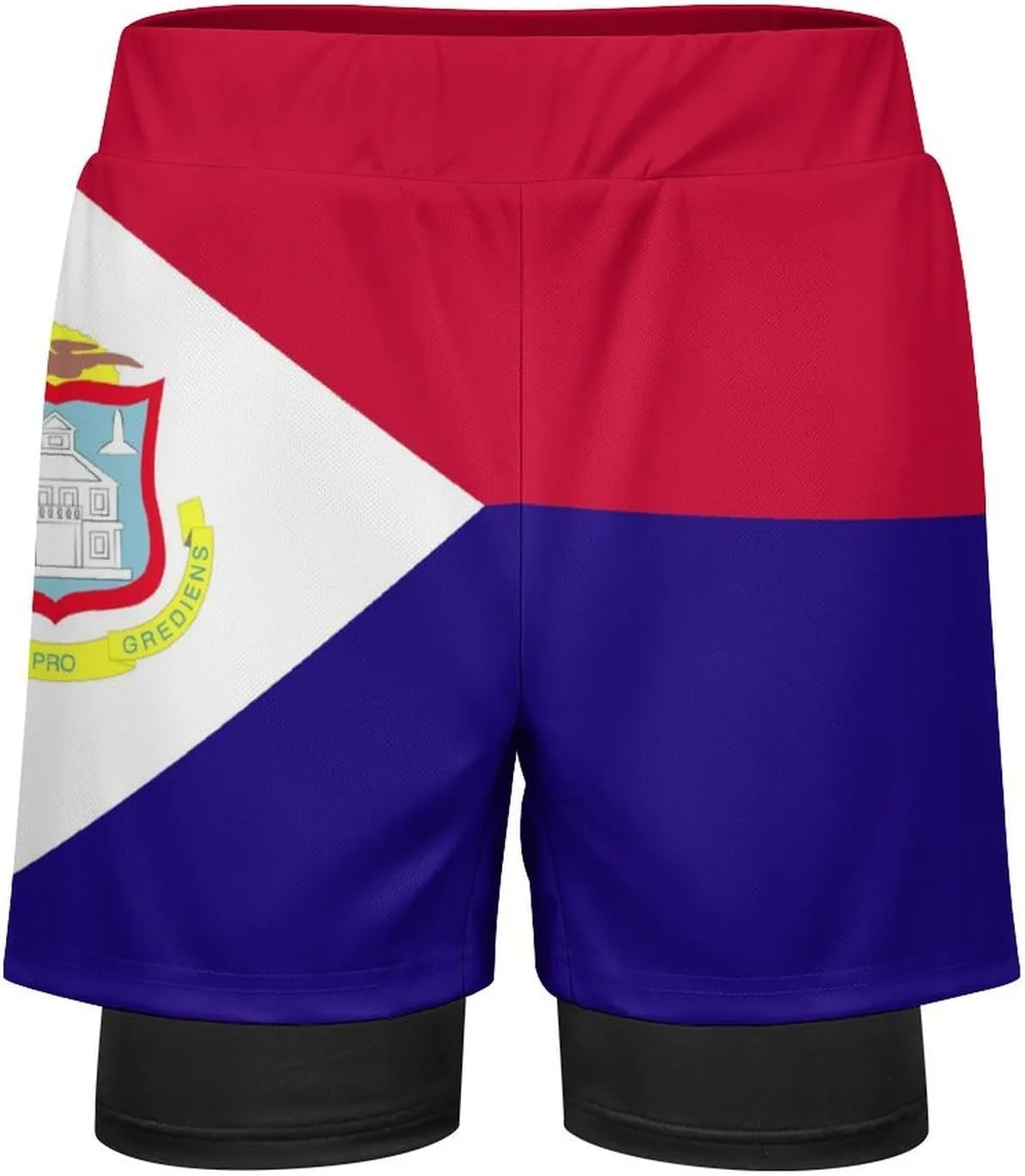 TAIZIYEAH Men's Sports Beach Pants Saint Martinn Flag Swim Trunks Walk Short Fashion Quick Dry Beach Shorts XL