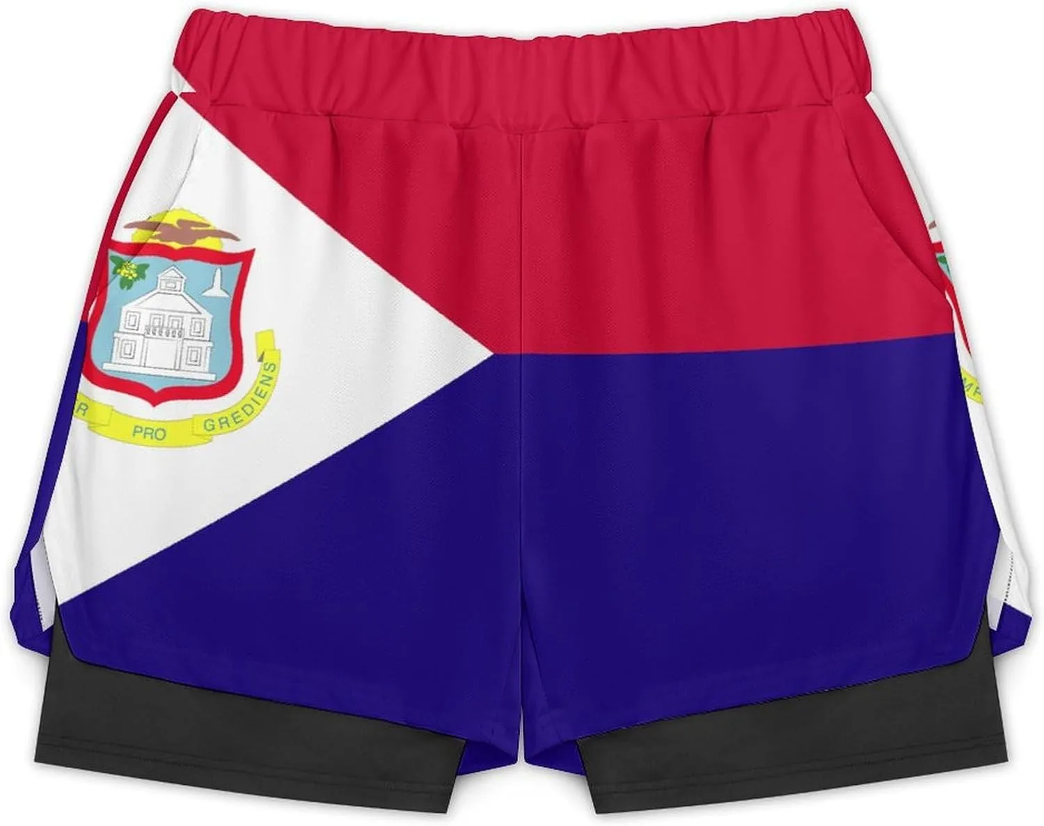 TAIZIYEAH Men's Sports Beach Pants Saint Martinn Flag Swim Trunks Walk Short Fashion Quick Dry Beach Shorts XL