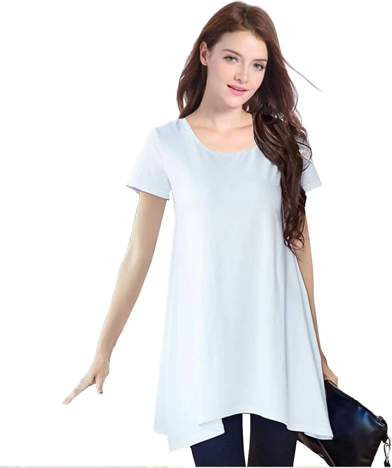 Topdress Women's Loose Fit Swing Shirt Casual Tunic Top for Leggings