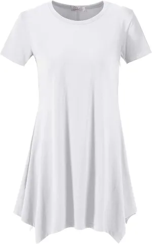 Topdress Women's Loose Fit Swing Shirt Casual Tunic Top for Leggings