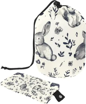 Travel Cosmetic Bags bucket Makeup Bag, Cute Rabbit Eating Grass Women Portable Foldable Cases, Multifunctional Toiletry Bucket Bags Round Organizer Storage