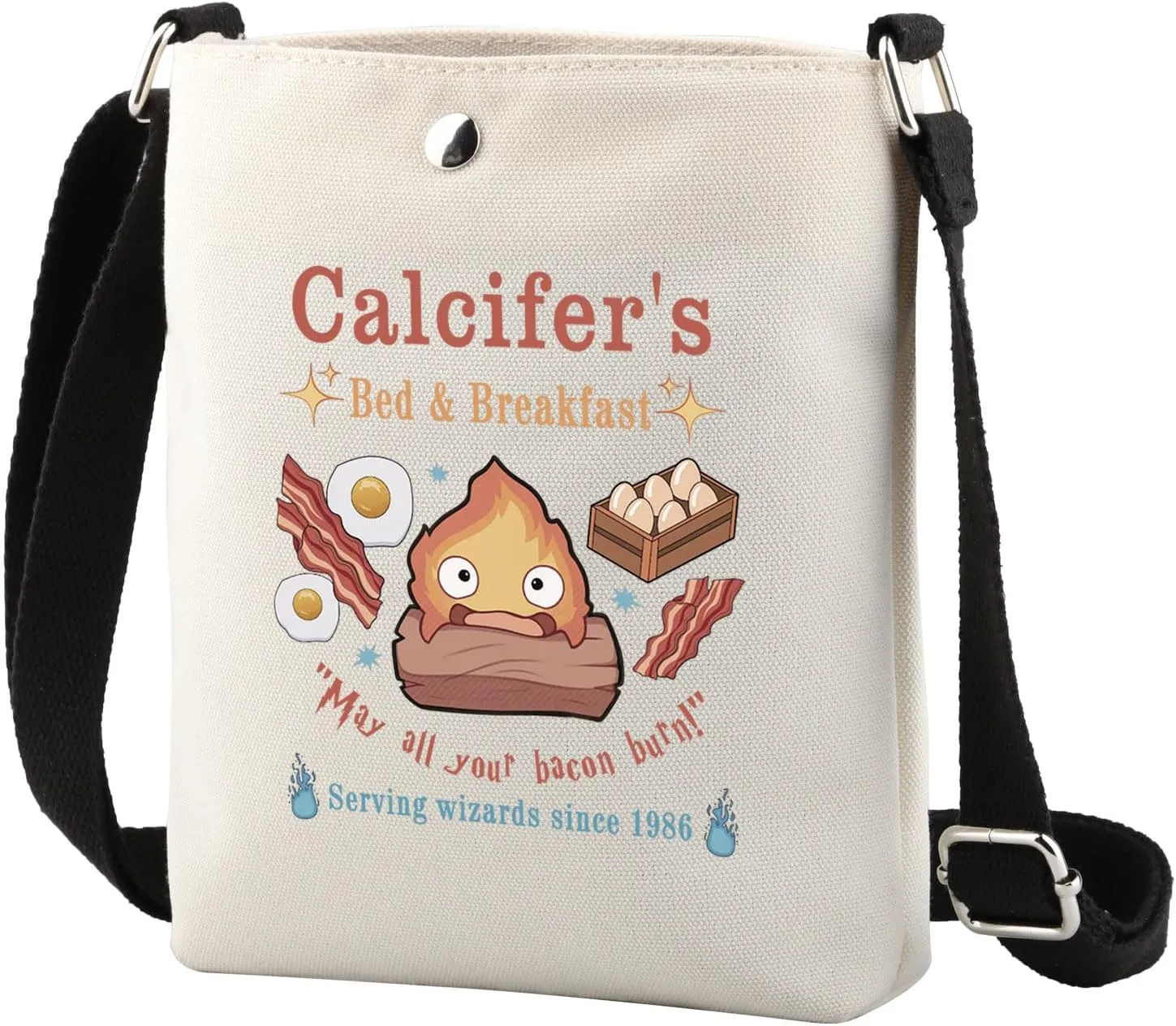 TSOTMO Calcifer's Bed & Breakfast Crossbody Bag Anime Lover Gift for Women Mother Best Friend (Calcifer's CR)