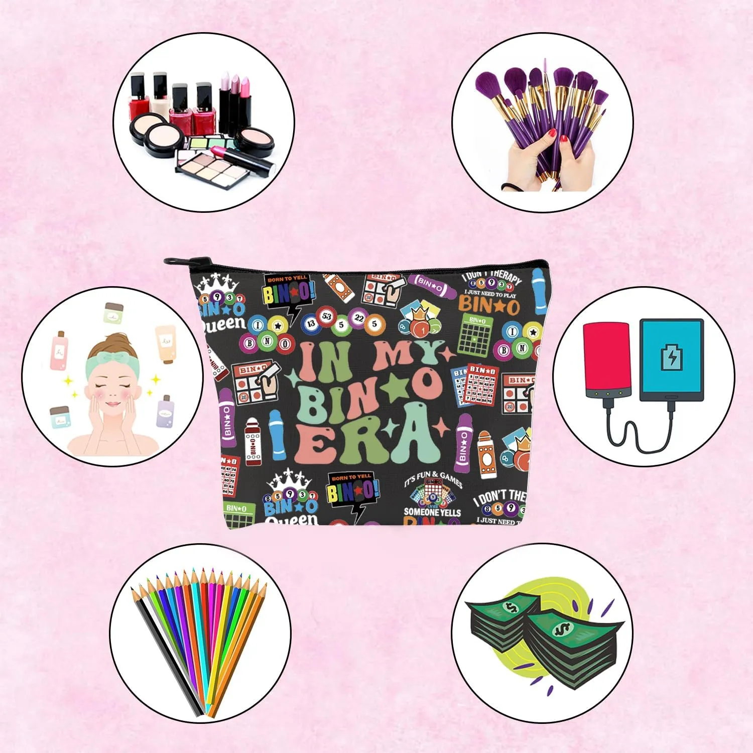 TSOTMO Funny Player Gift Lucky Bag In My Game Bag For Women Game Lover(BLK-BIN ERA)