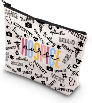 TSOTMO Hospice Nurse Makeup Bag Nurse Thank You Gift Hospice Nurse Life Gift Nurse Week Gift (Hospice)