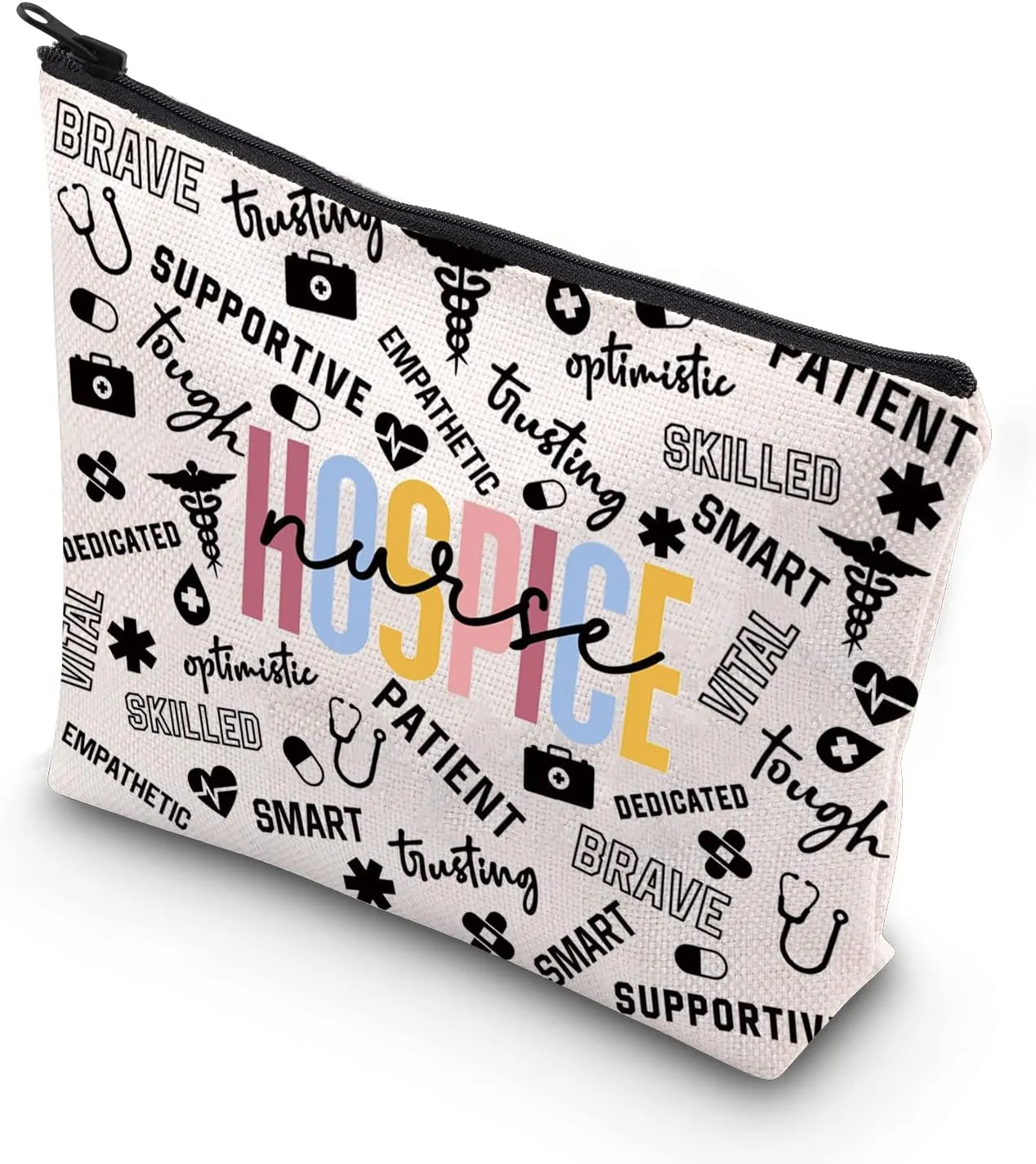 TSOTMO Hospice Nurse Makeup Bag Nurse Thank You Gift Hospice Nurse Life Gift Nurse Week Gift (Hospice)