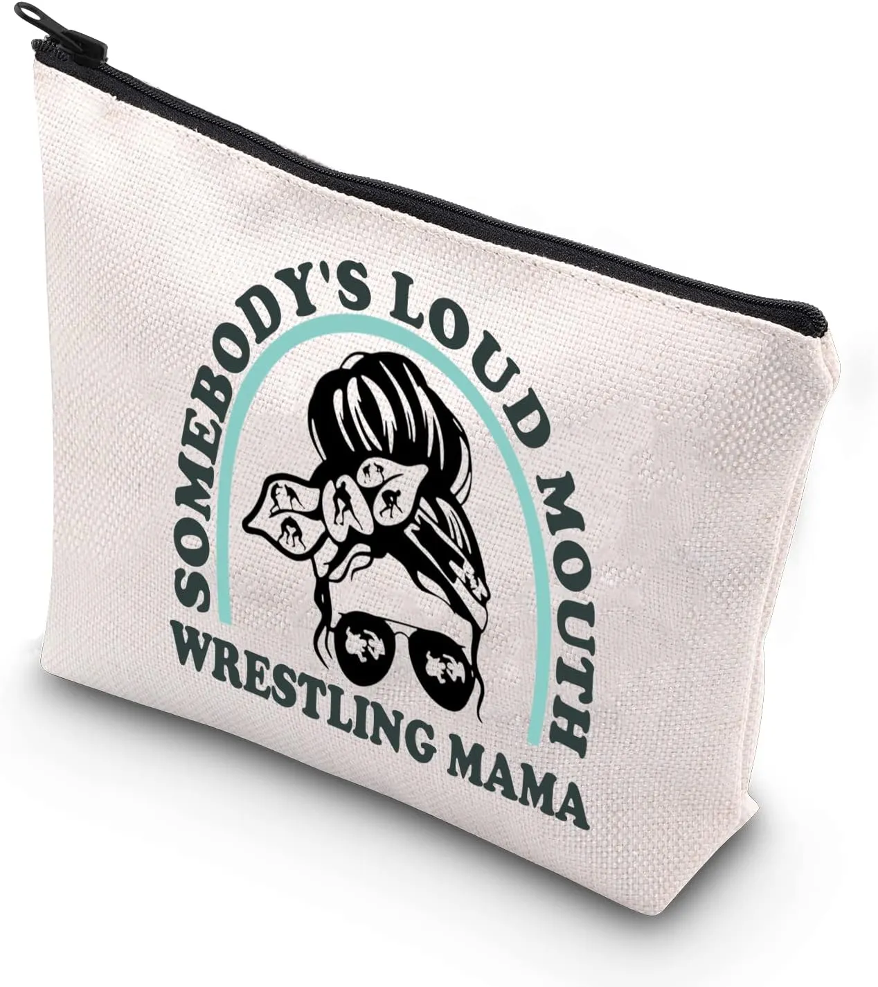 TSOTMO Novelty Mom Gift Mouth Wrestling Mama Zipper Pouch Makeup Bag