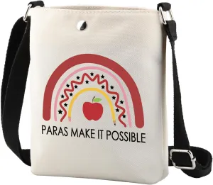 TSOTMO Teacher's Aide Gift Paras Make It Possible Paraprofessional Appreciation Gift Zipper Pouch Makeup Bag (Possible paras CR)