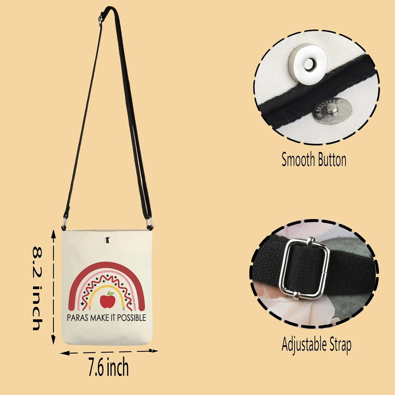 TSOTMO Teacher's Aide Gift Paras Make It Possible Paraprofessional Appreciation Gift Zipper Pouch Makeup Bag (Possible paras CR)