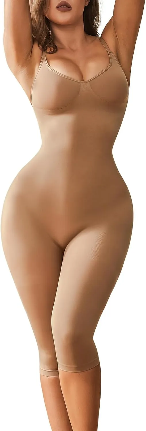 Tummy Control Bodysuits Full Body Suit Shapewear One Piece Capri Jumpsuits for Women