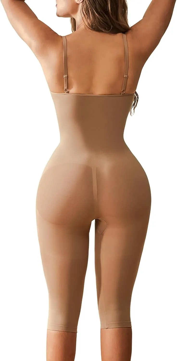 Tummy Control Bodysuits Full Body Suit Shapewear One Piece Capri Jumpsuits for Women