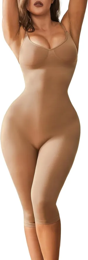 Tummy Control Bodysuits Full Body Suit Shapewear One Piece Capri Jumpsuits for Women
