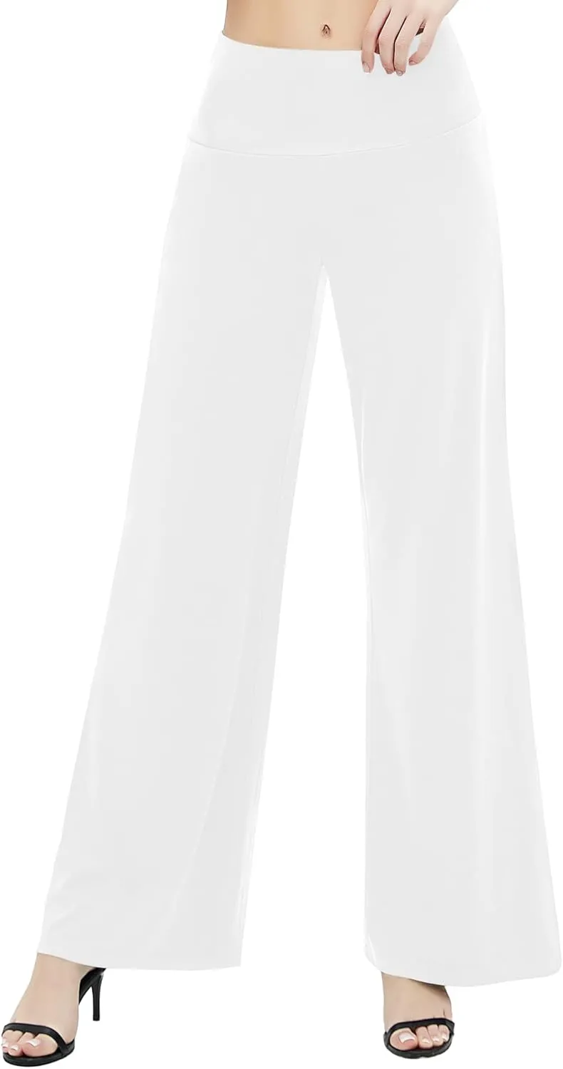 Urban CoCo Women's Dress Pants Solid Wide Leg Casual Sport Trousers Straight Leg High Waist Stretch Pants