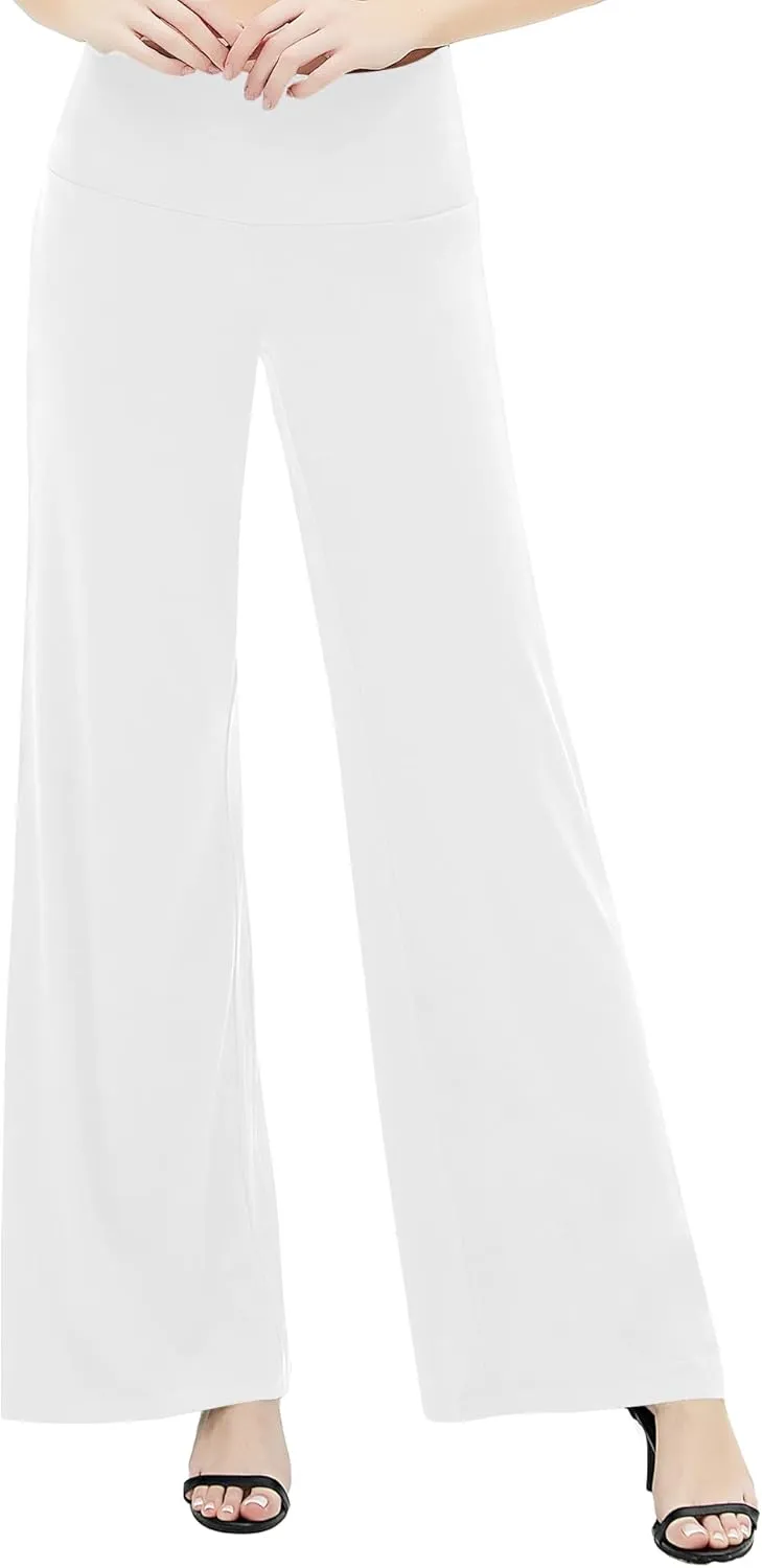 Urban CoCo Women's Dress Pants Solid Wide Leg Casual Sport Trousers Straight Leg High Waist Stretch Pants