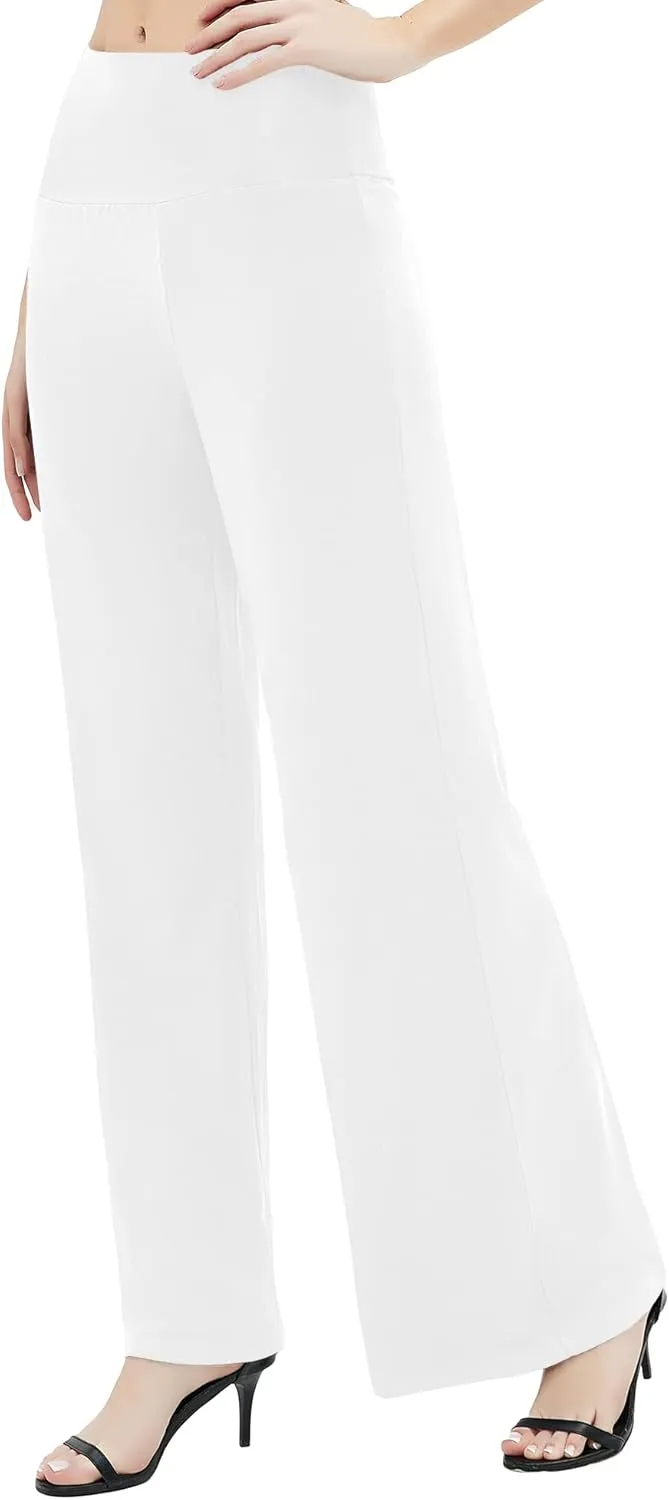 Urban CoCo Women's Dress Pants Solid Wide Leg Casual Sport Trousers Straight Leg High Waist Stretch Pants